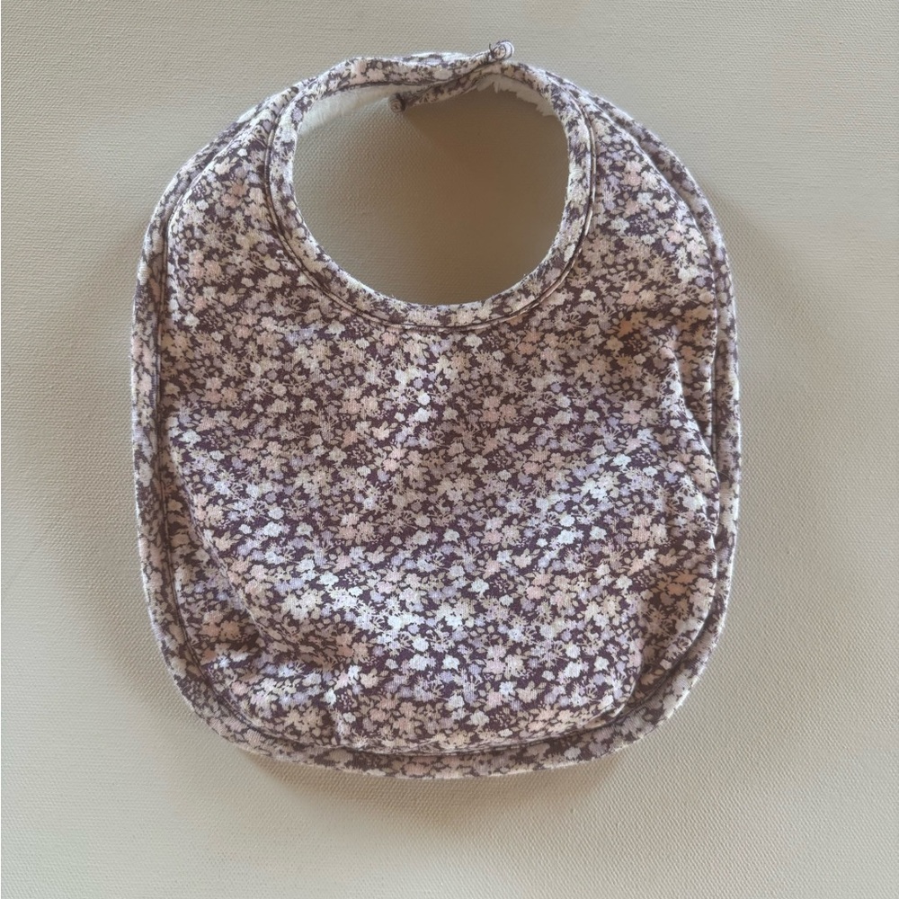 Jamie Kay Vintage Floral Terry Cloth Bib - Baby Girl Purple